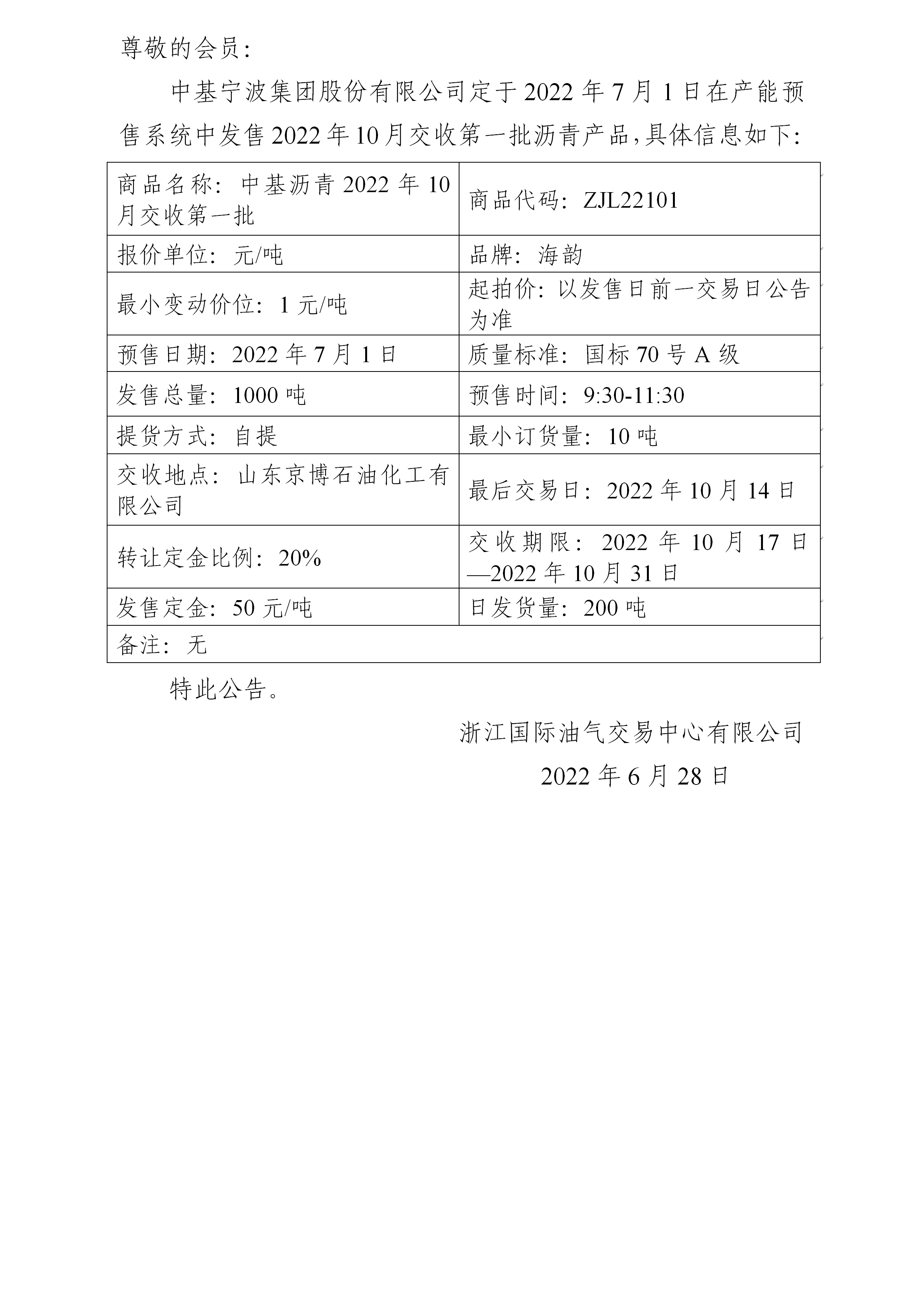 關(guān)于中基寧波集團(tuán)股份有限公司預(yù)售2022年10月交收第一批瀝青產(chǎn)品的公告_01.png