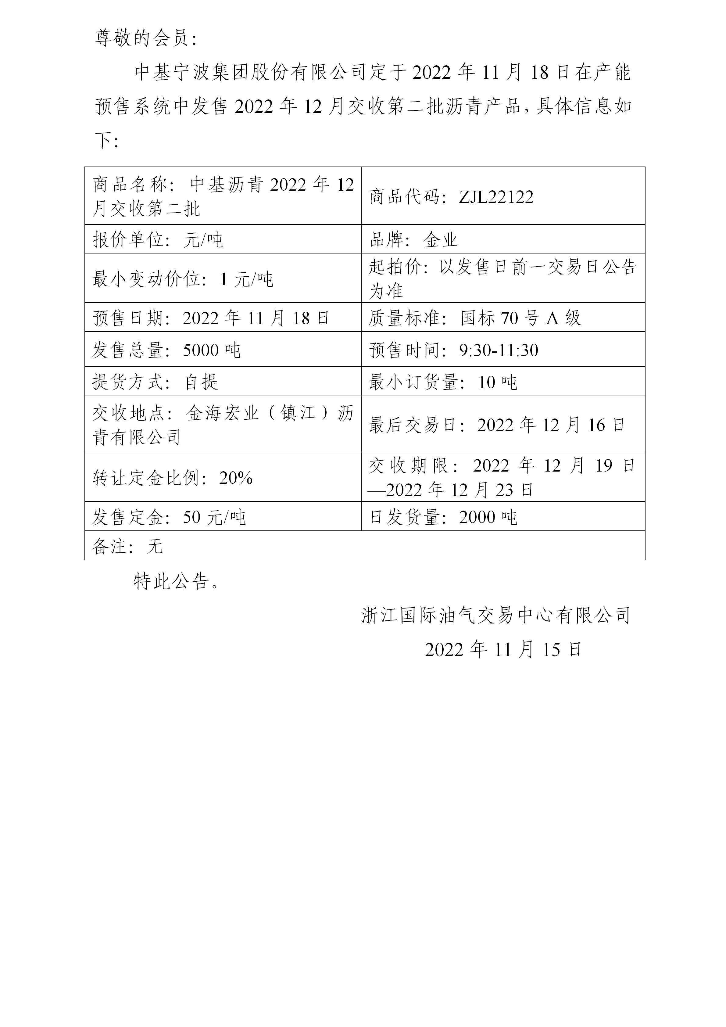 關于中基寧波集團股份有限公司預售2022年12月交收第二批瀝青產(chǎn)品的公告_01.jpg