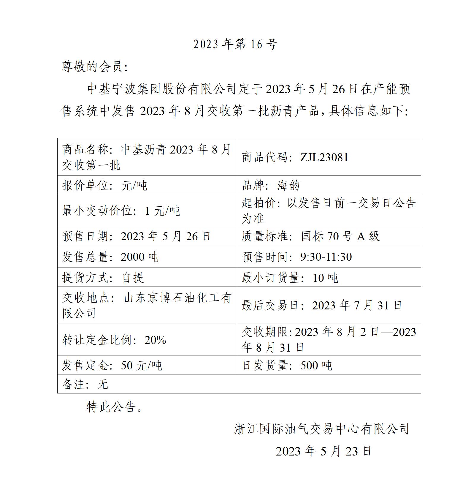 關(guān)于中基寧波集團(tuán)股份有限公司預(yù)售2023年8月交收第一批瀝青產(chǎn)品的公告_01.jpg