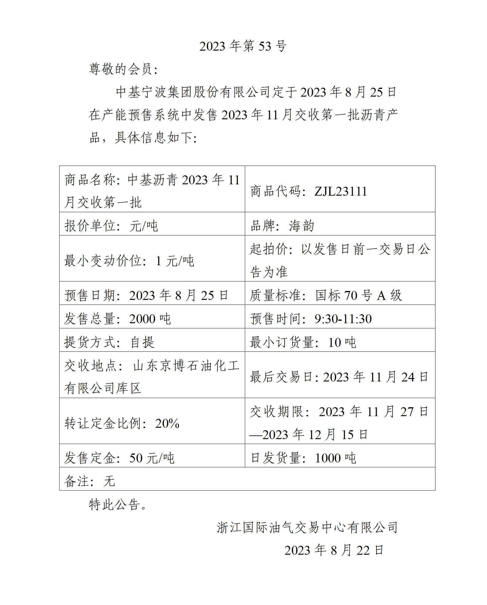 關(guān)于中基寧波集團(tuán)股份有限公司預(yù)售2023年11月交收第一批瀝青產(chǎn)品的公告_01.jpg