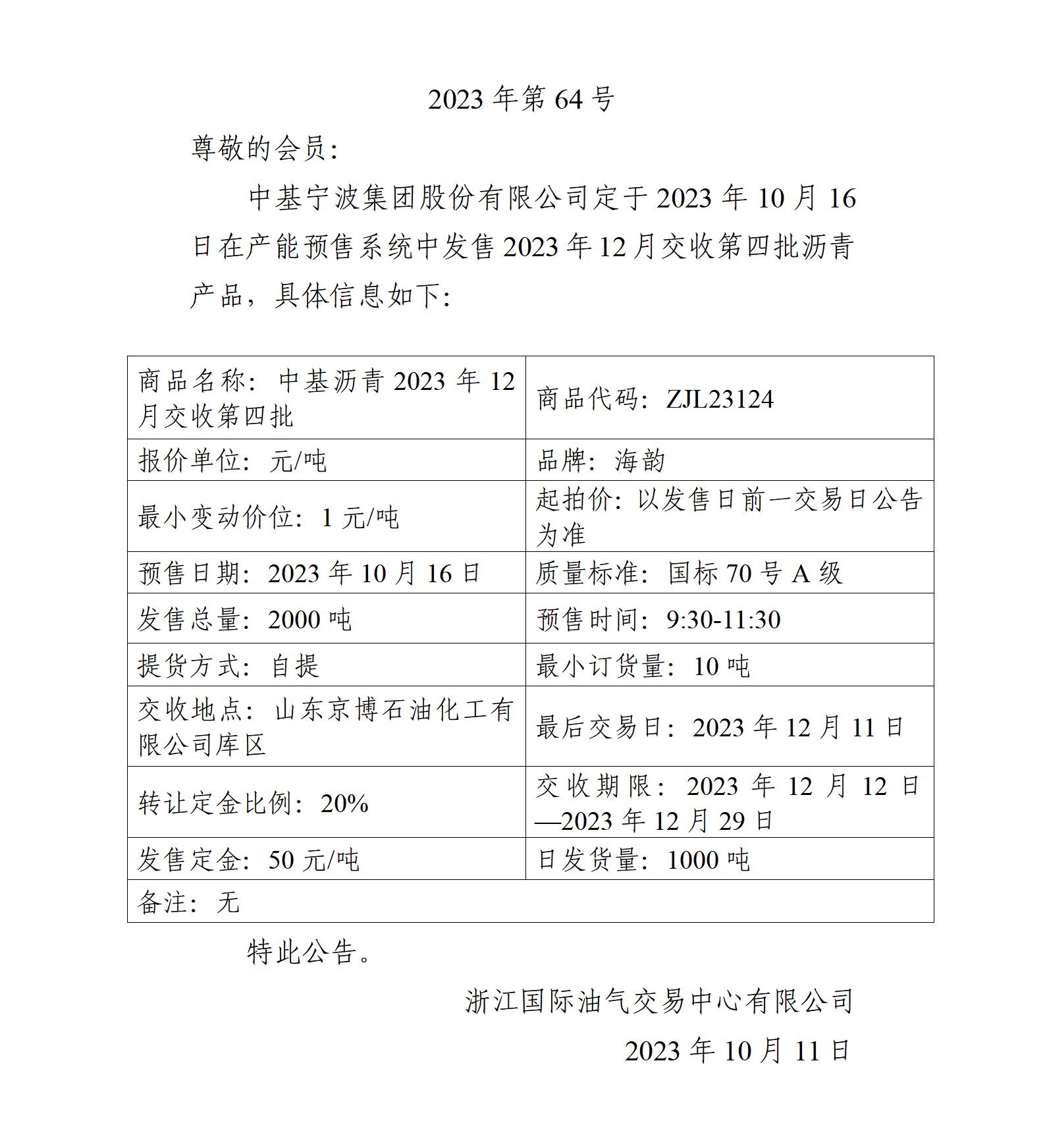 關于中基寧波集團股份有限公司預售2023年12月交收第四批瀝青產(chǎn)品的公告_01.jpg