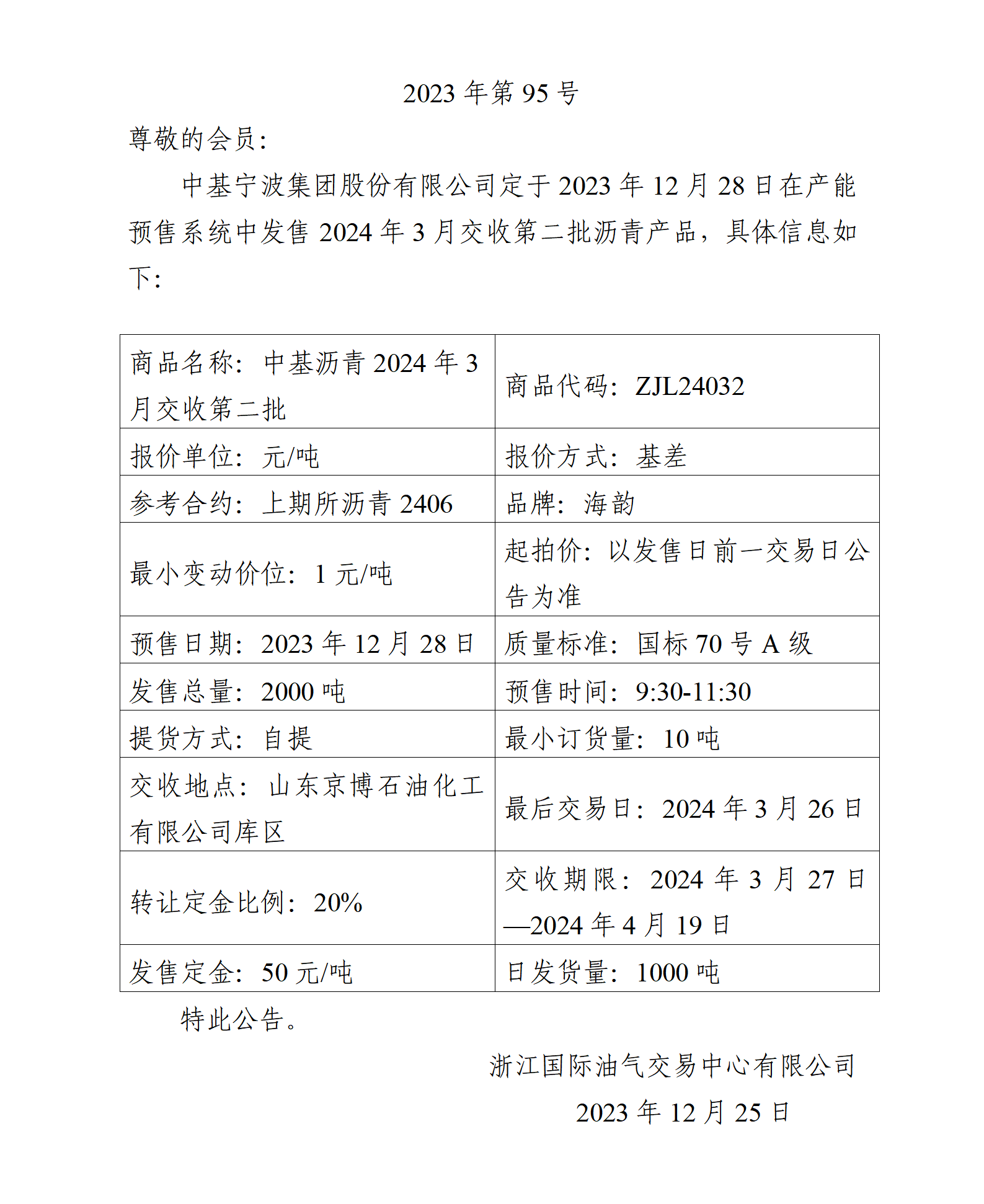 關(guān)于中基寧波集團(tuán)股份有限公司預(yù)售2024年3月交收第二批瀝青產(chǎn)品的公告_01.png