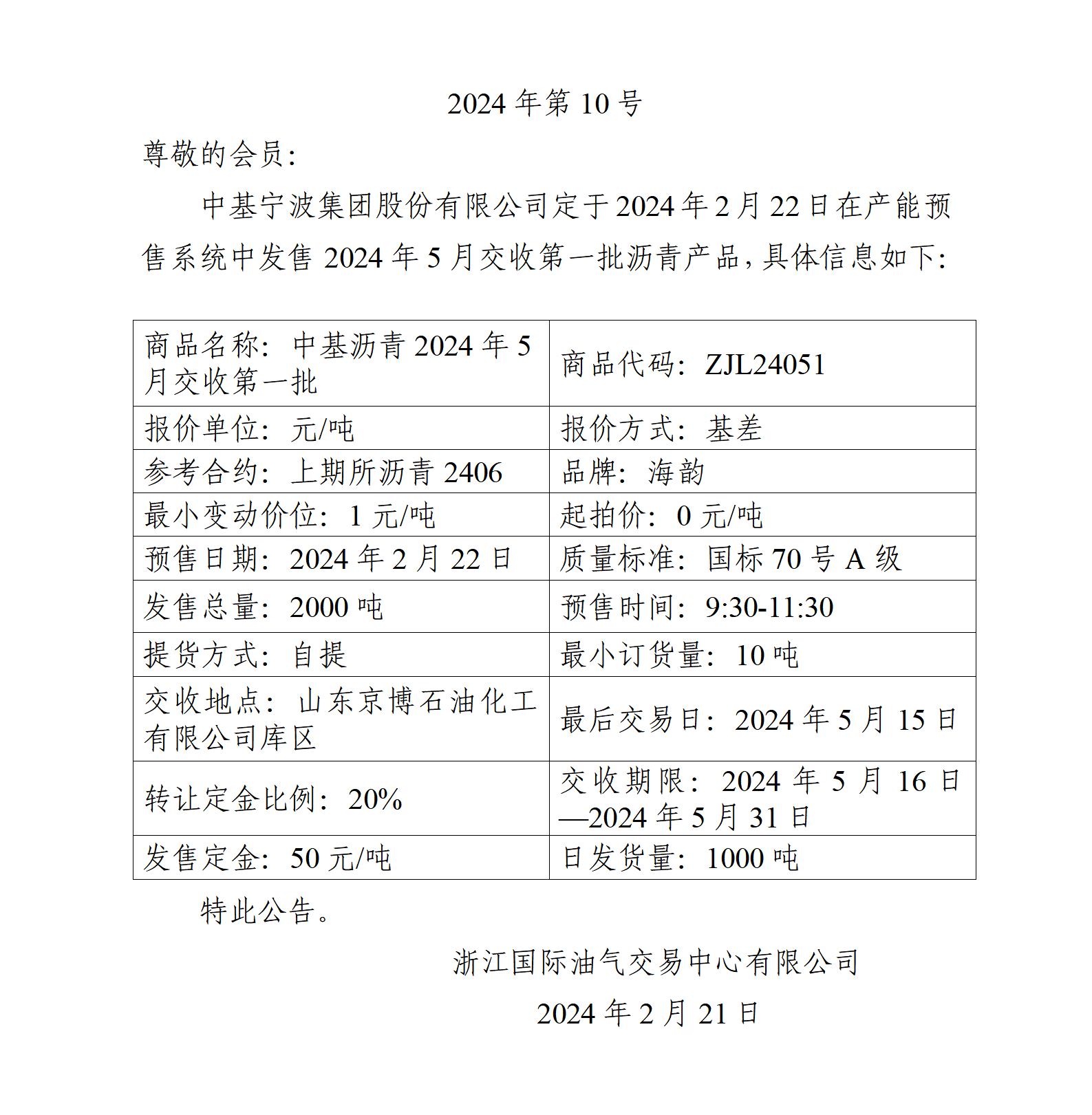 關(guān)于中基寧波集團股份有限公司預(yù)售2024年5月交收第一批瀝青產(chǎn)品的公告_01.jpg