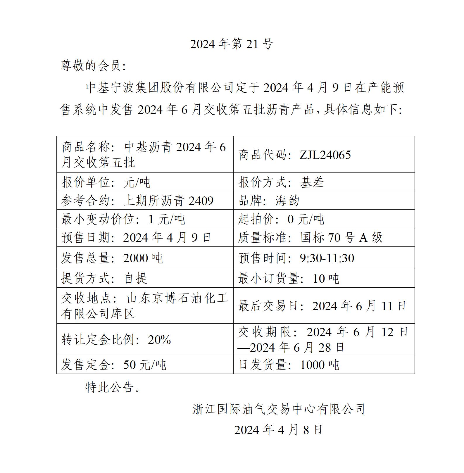 關(guān)于中基寧波集團(tuán)股份有限公司預(yù)售2024年6月交收第五批瀝青產(chǎn)品的公告_01.jpg