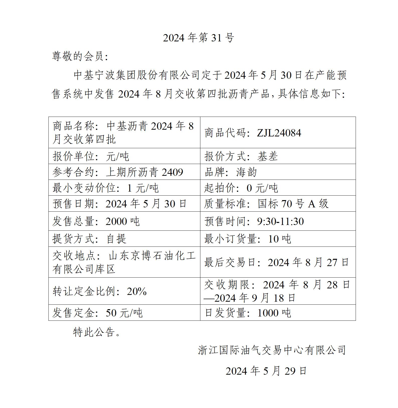 關(guān)于中基寧波集團(tuán)股份有限公司預(yù)售2024年8月交收第四批瀝青產(chǎn)品的公告_01.jpg