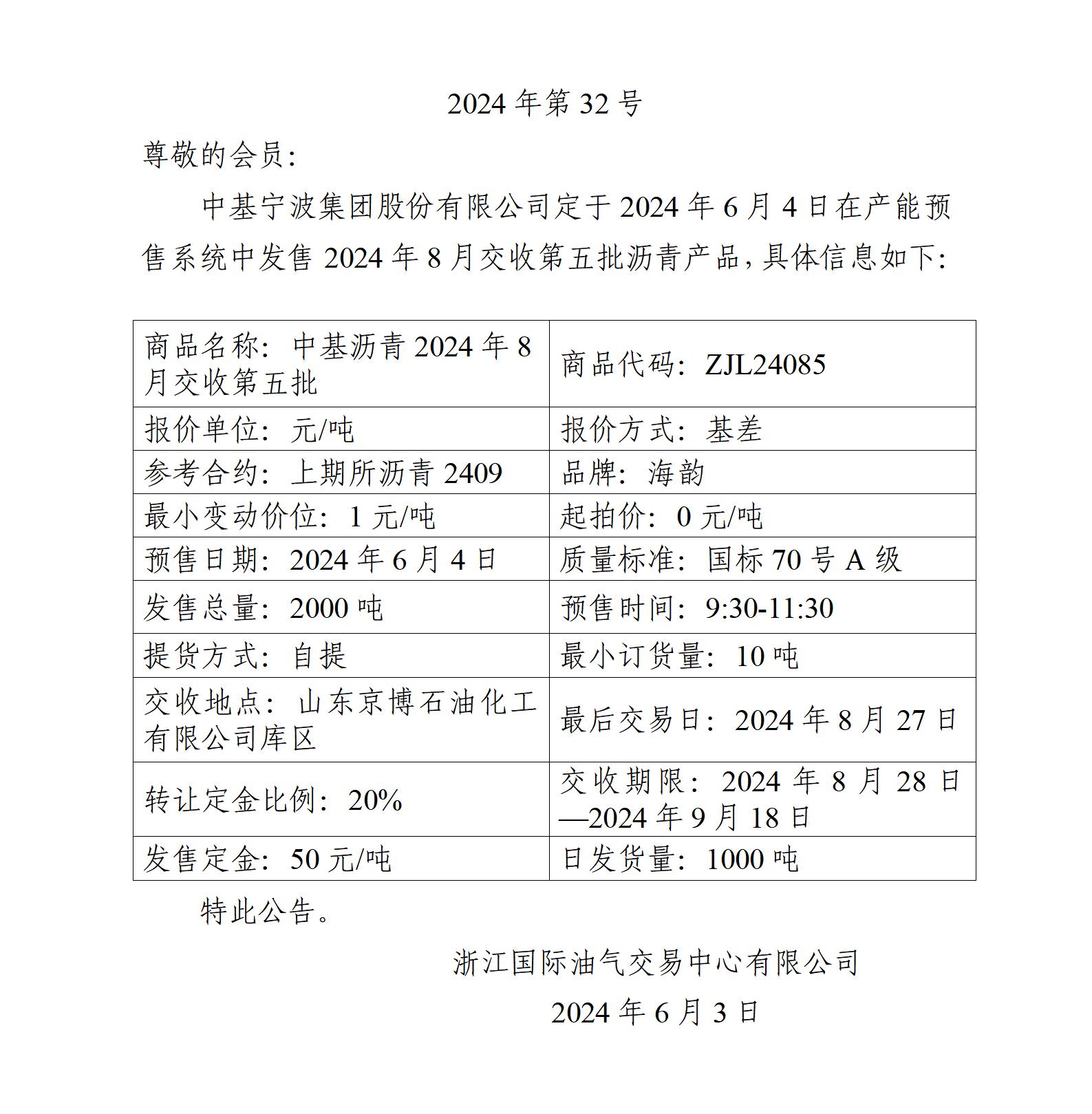 關(guān)于中基寧波集團(tuán)股份有限公司預(yù)售2024年8月交收第五批瀝青產(chǎn)品的公告_01.jpg