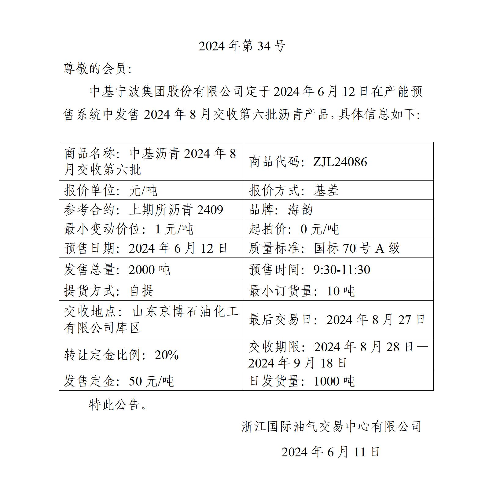 關(guān)于中基寧波集團(tuán)股份有限公司預(yù)售2024年8月交收第六批瀝青產(chǎn)品的公告_01.jpg