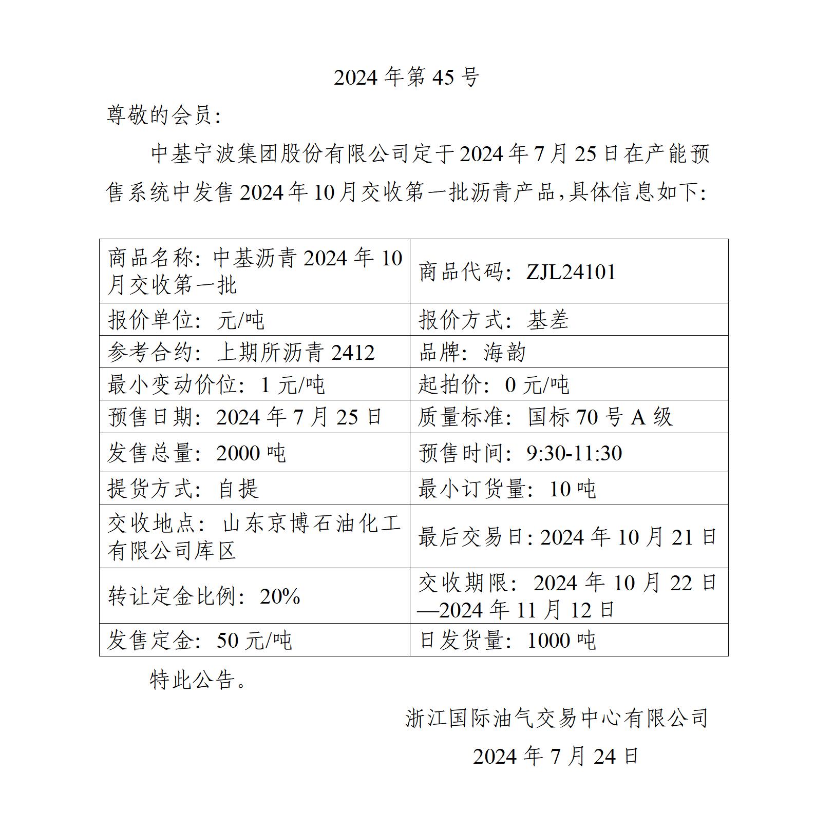 關(guān)于中基寧波集團(tuán)股份有限公司預(yù)售2024年10月交收第一批瀝青產(chǎn)品的公告_01.jpg