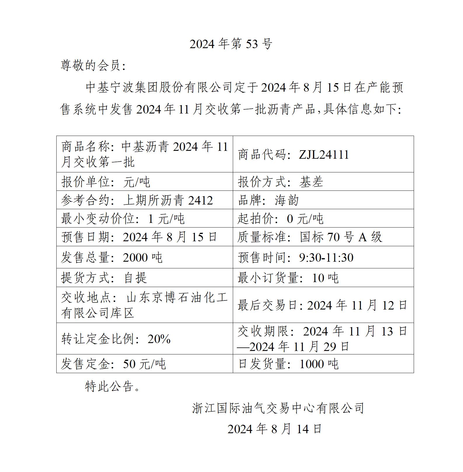 關(guān)于中基寧波集團(tuán)股份有限公司預(yù)售2024年11月交收第一批瀝青產(chǎn)品的公告_01.jpg