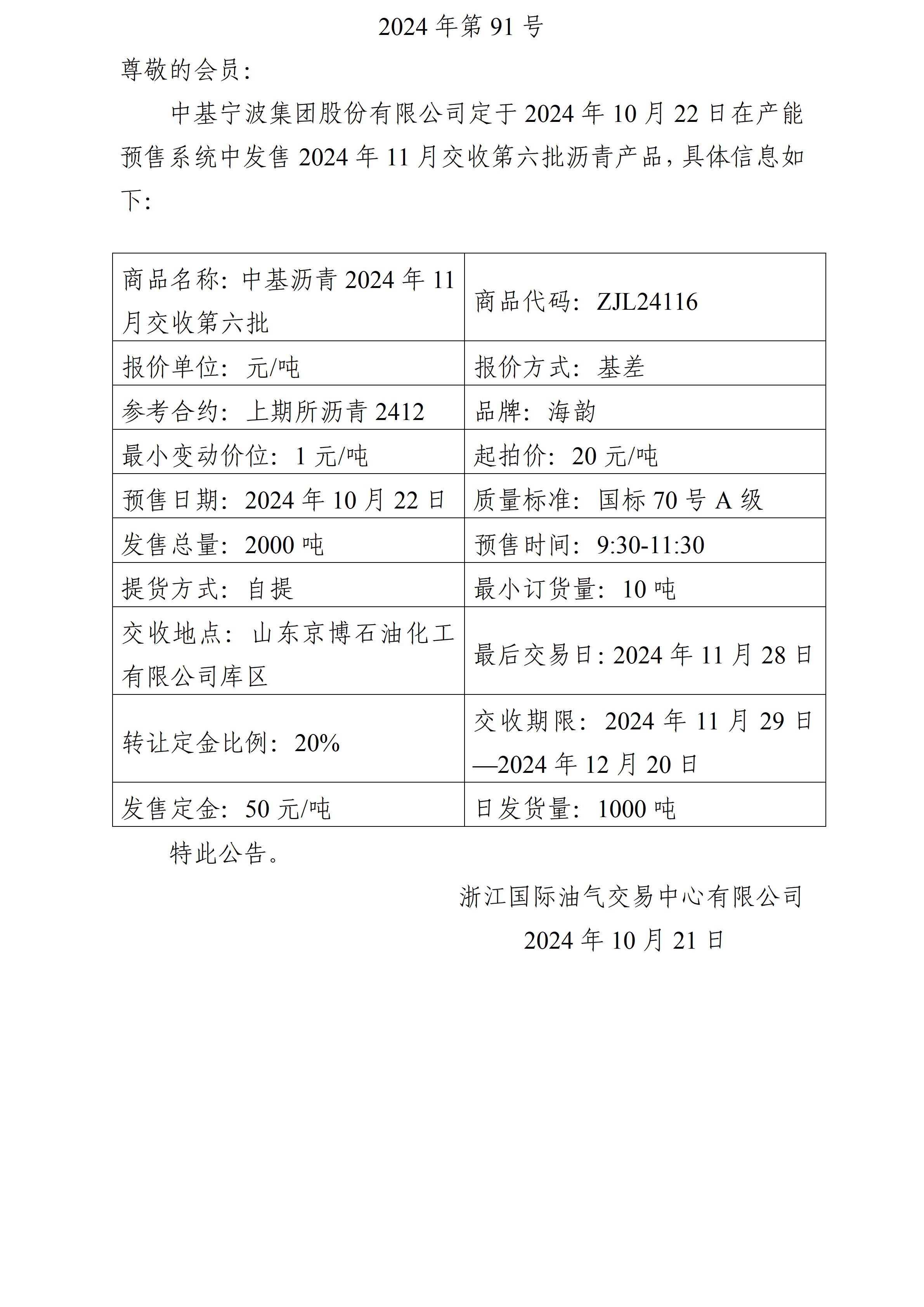 關(guān)于中基寧波集團(tuán)股份有限公司預(yù)售2024年11月交收第六批瀝青產(chǎn)品的公告_01.jpg